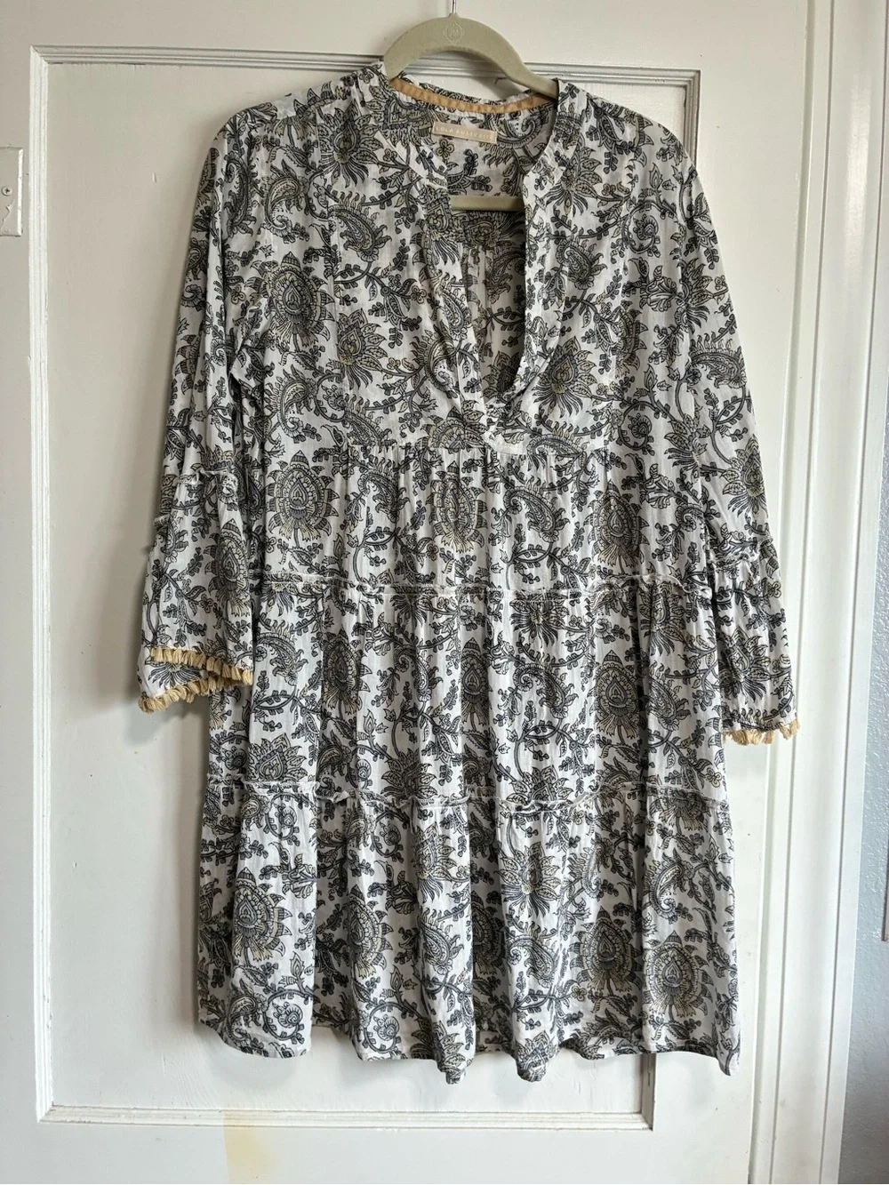 Lola Australia Boho Paisley Cotton Tiered Dress Size M - Picture 6 of 9